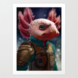 Axolotl warrior Art Print