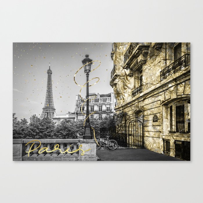 Parisian Charm | golden Canvas Print