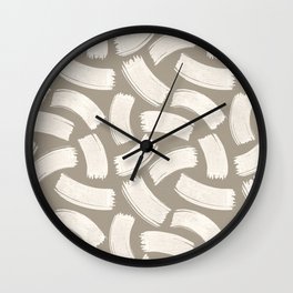 Abstract Ink Pattern Cloude Dancer Plaza Taupe 1 Wall Clock