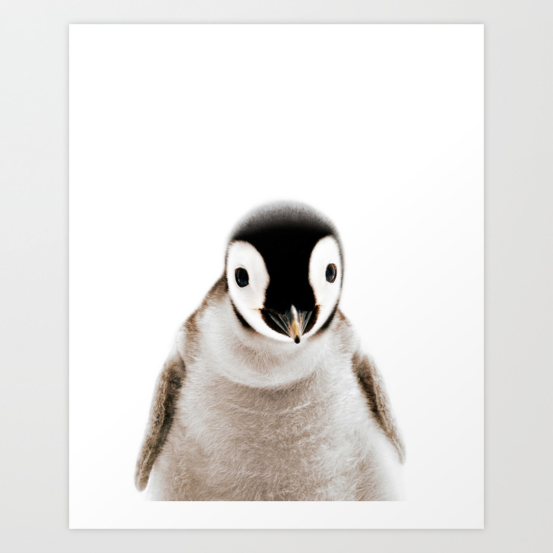 Baby Penguin, Snow Animals, Kids Art, Baby Animals Art Print By Synplus Art  Print by synplus | Society6