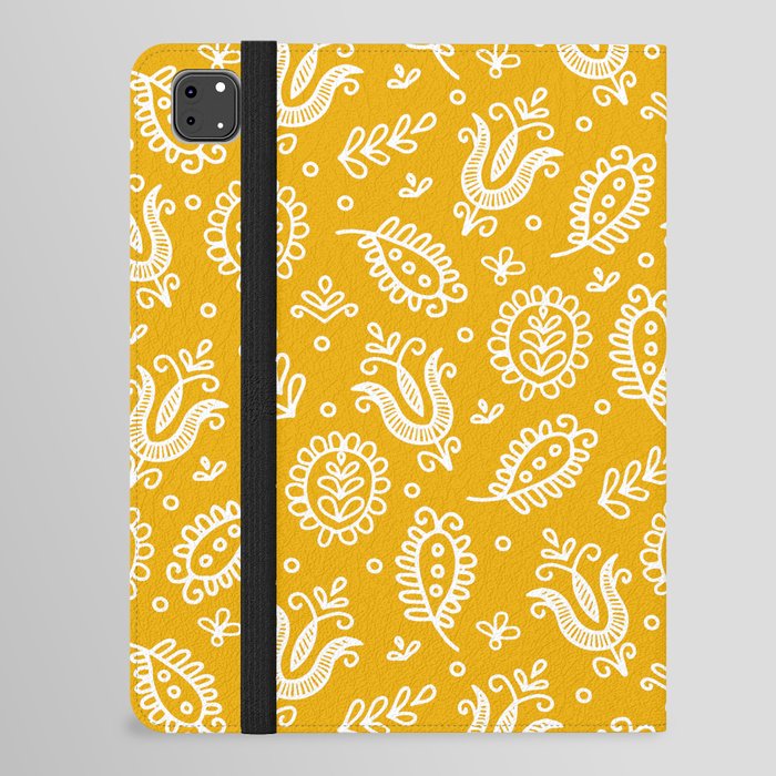 Floral Pattern Tulips and Leaves iPad Folio Case