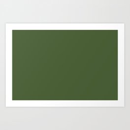 Dark Green Solid Color Pantone Garden Green 19-0230 TCX Shades of Green Hues Art Print