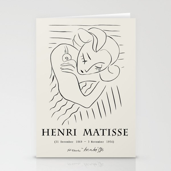 Vintage poster-Henri Matisse-Linear drawings. Stationery Cards