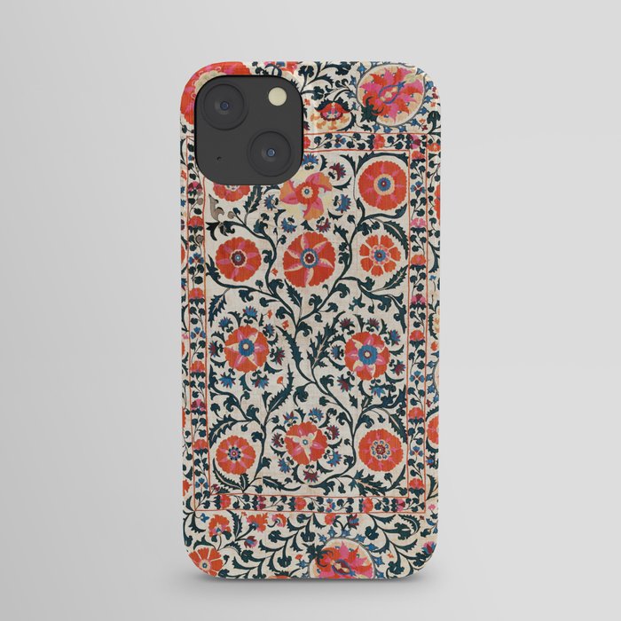 Shakhrisyabz Suzani  Uzbekistan Antique Floral Embroidery Print iPhone Case