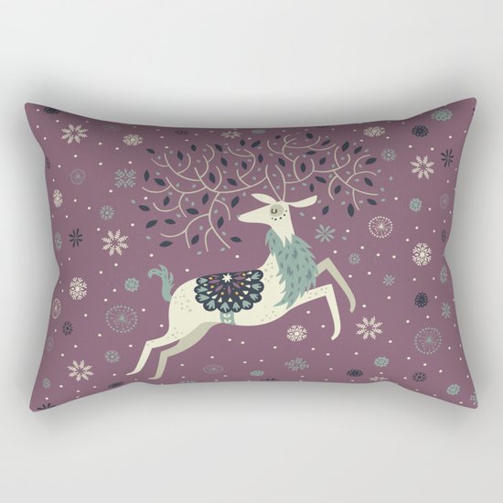 Prancing Reindeer Rectangular Pillow