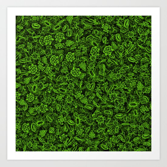 Green micropets Art Print