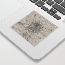 Springfield, Missouri - USA - Black and White Minimal City Map Sticker
