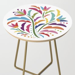 Mexican Otomí Floral Composition by Akbaly Side Table
