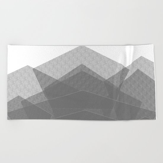 White Winter Skiing Mountain Climbing Beach Towel