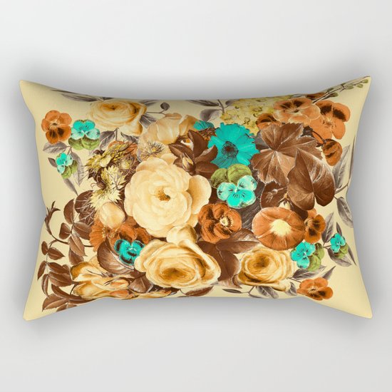 Watercolor Floral Pattern Rectangular Pillow