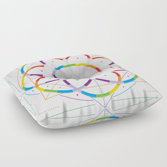 Kaleidoscope Mandala Geometric Pattern Floor Pillow