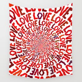 Red LOVE Wall Tapestry