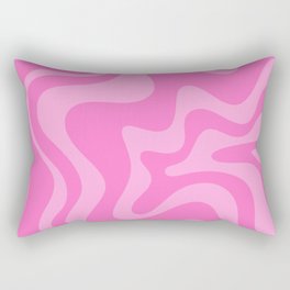 Retro Liquid Swirl Abstract Pattern in Double Y2K Pink Rectangular Pillow