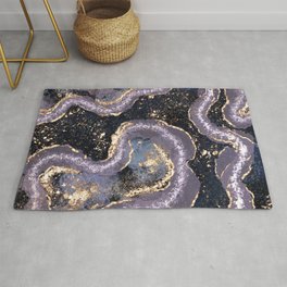 Purple and Gold Abstract Alcohol Ink Rug