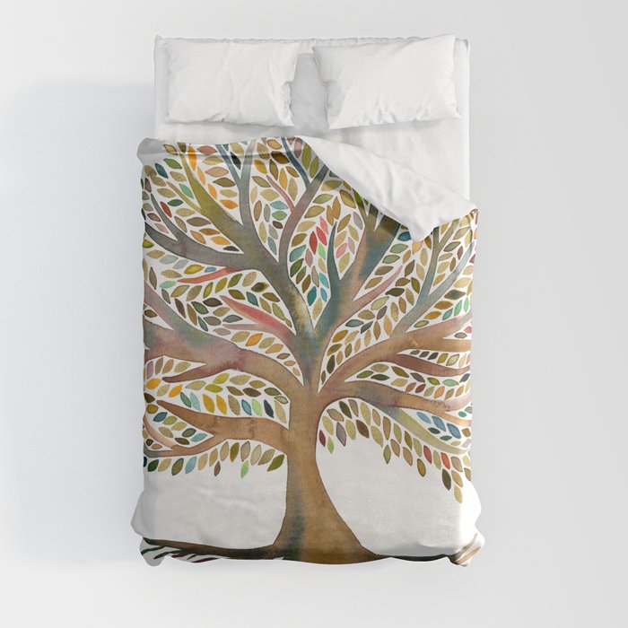 Tree of Life Watercolor – Autumn Duvet Cover