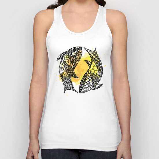 Zodiac Zentangle - Pisces Unisex Tank Top