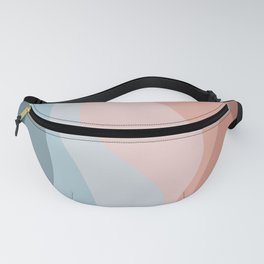 Retro style design with blue and pink waves Fanny Pack