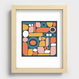 rainbow shape collage Recessed Framed Print