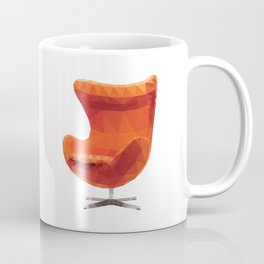 Orange Arne Jacobsen's Egg Chair Polygon Art Coffee Mug