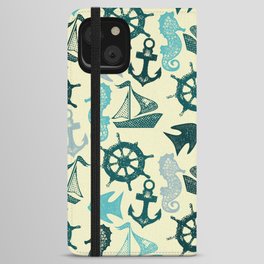 Seahorse, Fish and the Ship That Chases Them iPhone Wallet Case