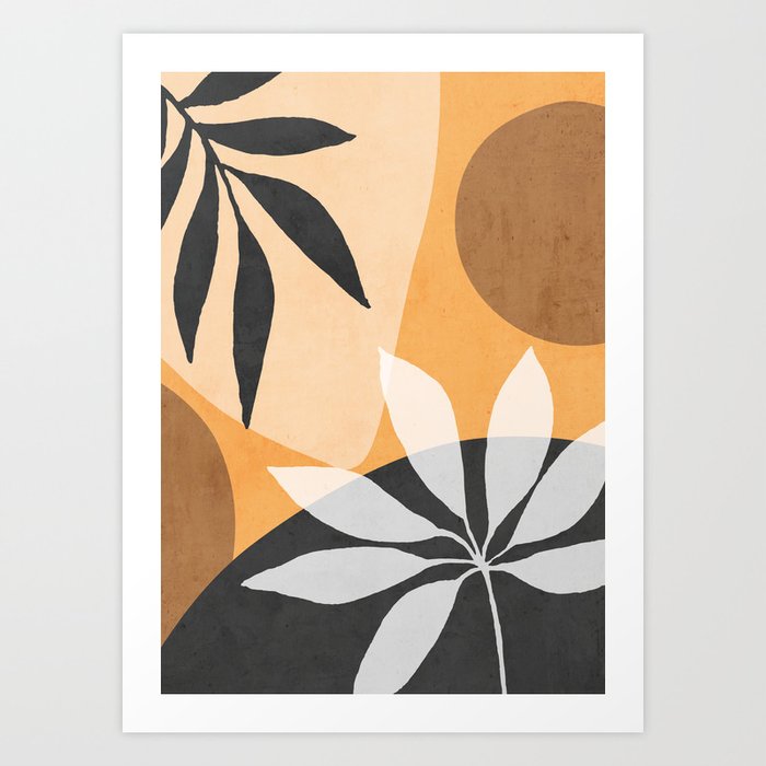 Abstract Art Tropical Leaves 6 Art Print