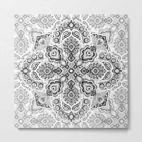 Pattern in Black & White Metal Print