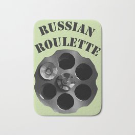Russian roulette Bath Mat | Revolverdrum, Blackandwhite, Onebillet, Game, Graphicdesign, Russianroulette, Typography, Vintage, Drum, Clip 