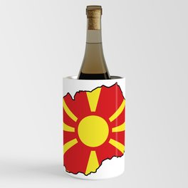 North Macedonia Map with North Macedonian Flag Wine Chiller