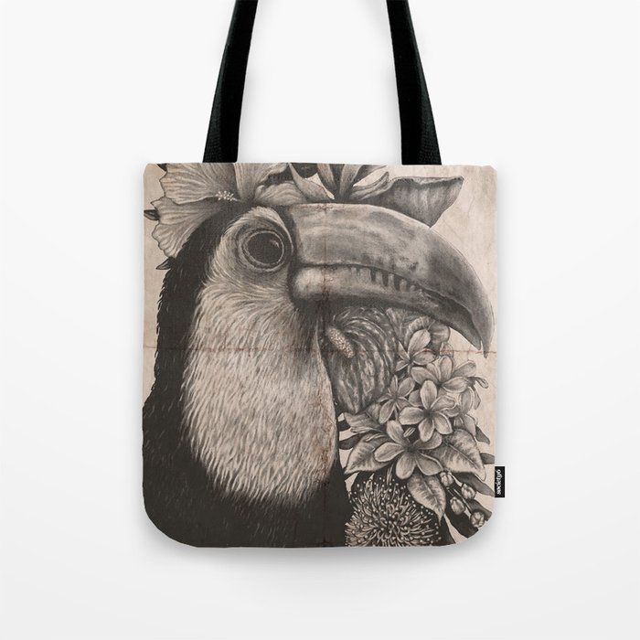 Toucan painting on old paper Tote Bag