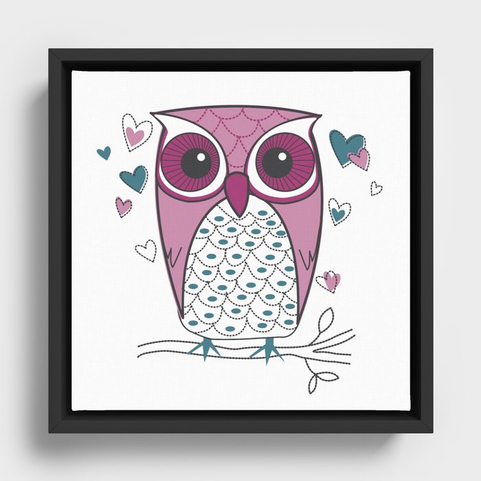 Loveable Owl Framed Canvas