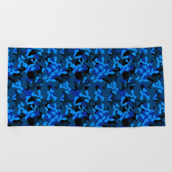 Camouflage (Blue) Beach Towel