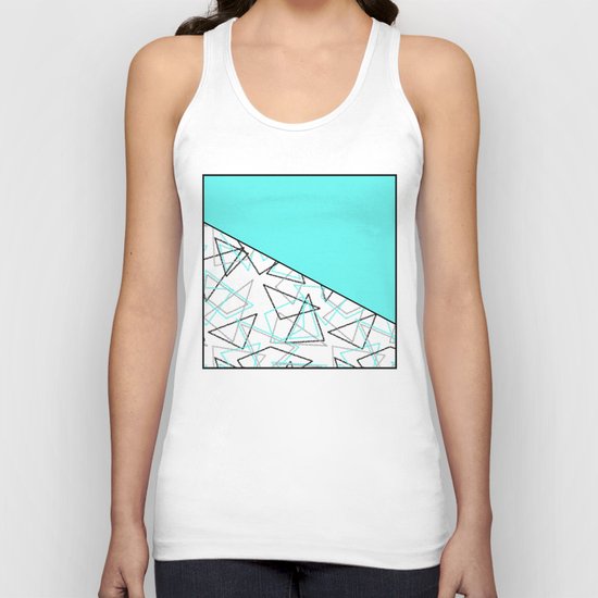 Abstract turquoise combo pattern . Unisex Tank Top