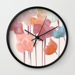 Watercolour Flowers Wall Clock