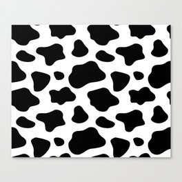 Cow Spots Pattern Cows Animal Farmer Black and White Art Canvas Print