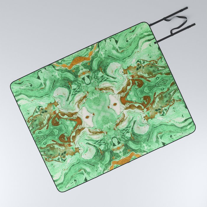 Green Abstract Picnic Blanket