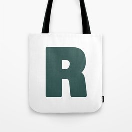 R (Dark Green & White Letter) Tote Bag