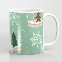 Christmas Snow Globe Pattern: Mint Coffee Mug
