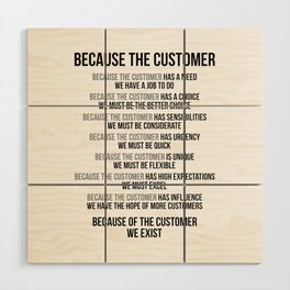 Because The Customer We Exist, Office Decor, Office Wall Art, Office Art, Office Gifts Wood Wall Art