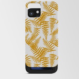 Mustard Silhouette Fern Leaves Pattern iPhone Card Case