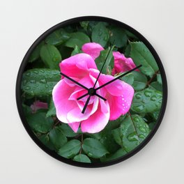 Pink Rose Wall Clock