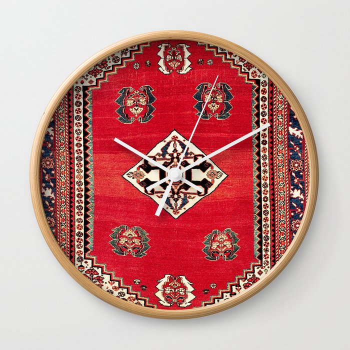 Qashqa'i Kashkuli Fars Southwest Persian Rug Print Wall Clock
