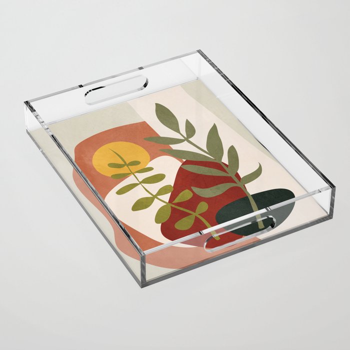 Two Abstract Branches Acrylic Tray