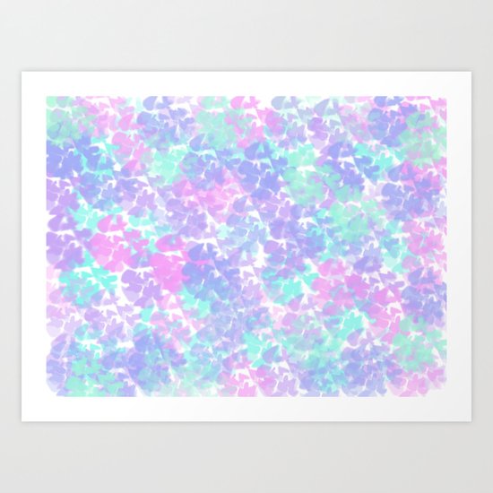 Soft Painterly Fluffy Pastel Abstract Art Print