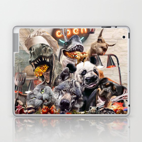 Animals Selfie In Restaurant 2 Laptop & iPad Skin