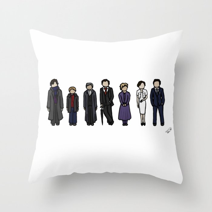 Characters of Sherlock Throw Pillow