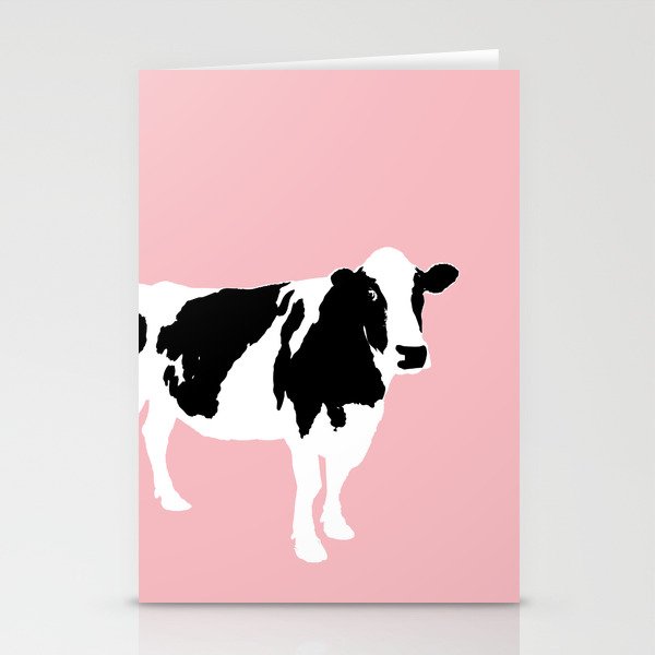 Cow on pink Stationery Cards
