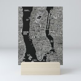 Cool New York city map with street signs Mini Art Print