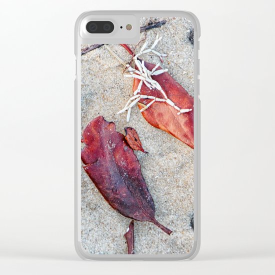 Coralline algae and dead leaf on sand Clear iPhone Case