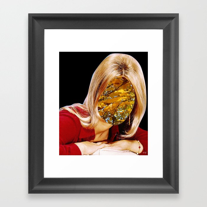 Autumn Woman Collage Framed Art Print