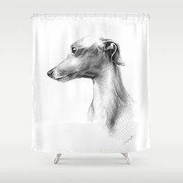 Delicate Italian Greyhound portrait Shower Curtain